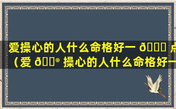 爱操心的人什么命格好一 🍁 点（爱 💮 操心的人什么命格好一点女生）